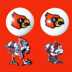 Louisville Cardinals Earrings + Pins